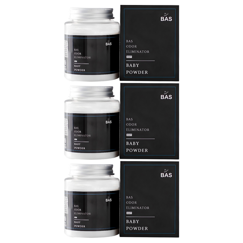 BAS 미니 플러스 차량용탈취제 베이비 파우더, 160g, 3개