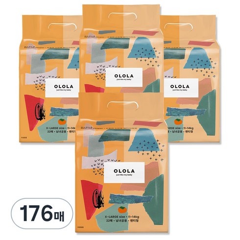 OLOLA 스킨핏 팬티형 기저귀 남녀공용, 특대형(XL), 176매