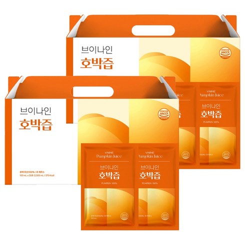 브이나인 물 없이 만든 호박즙 25p, 2.5L, 2박스