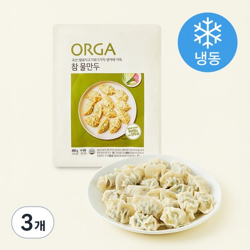 올가홀푸드 참 물만두 (냉동), 490g, 3개
