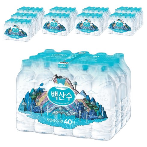 백산수 무라벨 생수, 500ml, 200개
