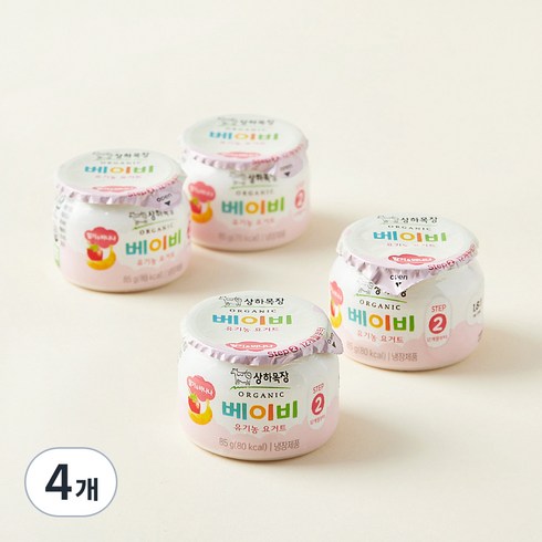상하목장 베이비 유기농 요거트 딸기 바나나, 340g, 4개