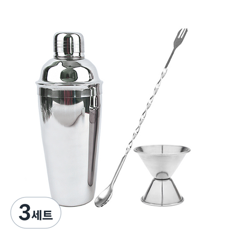 칵테일 쉐이커 700ml + 지거 30 / 60ml + 바스푼 세트, 3세트