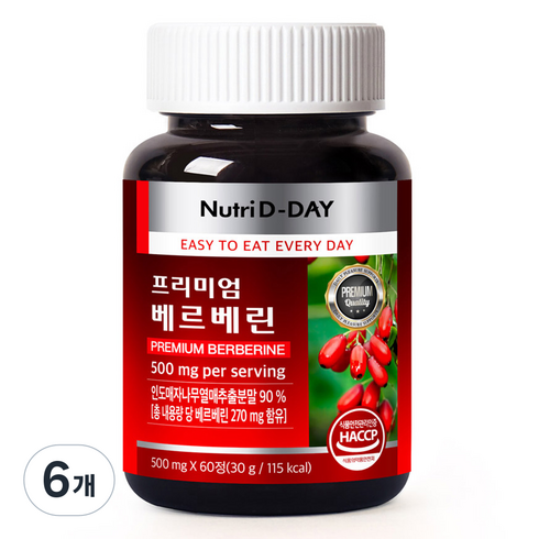 뉴트리디데이 프리미엄 베르베린, 60정, 6개