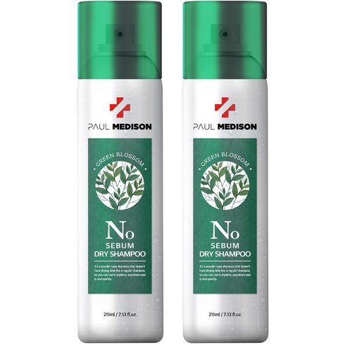 폴메디슨 시그니처 노세범 드라이 샴푸 그린블라썸향, 2개, 211ml