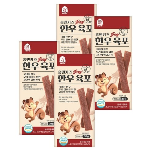 홈앤키즈 육포, 한우육포, 30g, 4개