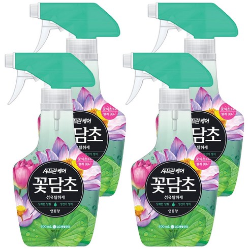 샤프란꽃담초 섬유탈취제 연꽃향 본품, 400ml, 4개
