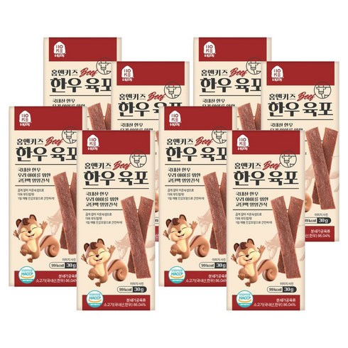 홈앤키즈 육포, 한우육포, 30g, 8개
