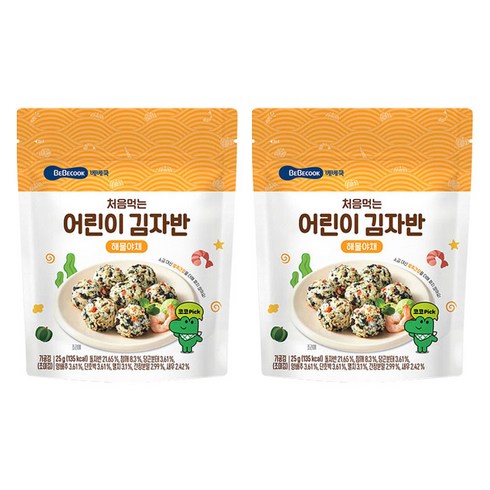 베베쿡 처음먹는 어린이 김자반, 해물야채맛, 25g, 2개