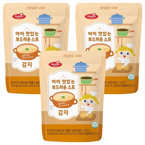 베베스트 아이 맛있는 부드러운 스프, 150g, 3개, 감자