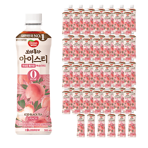 동원보성홍차 아이스티 제로 복숭아, 500ml, 72개