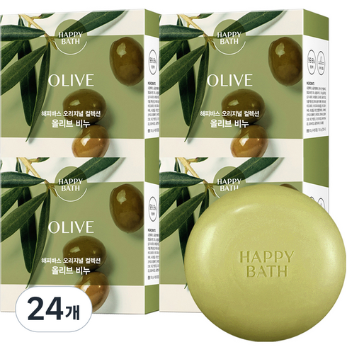 해피바스 오리지널 컬렉션 비누 올리브향, 90g, 24개입