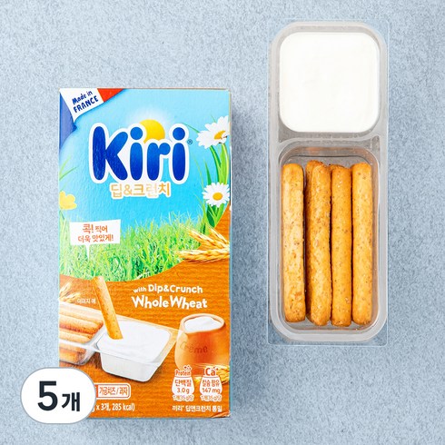 끼리 딥앤크런치 통밀 가공치즈 + 과자, 35g, 3개입, 5개
