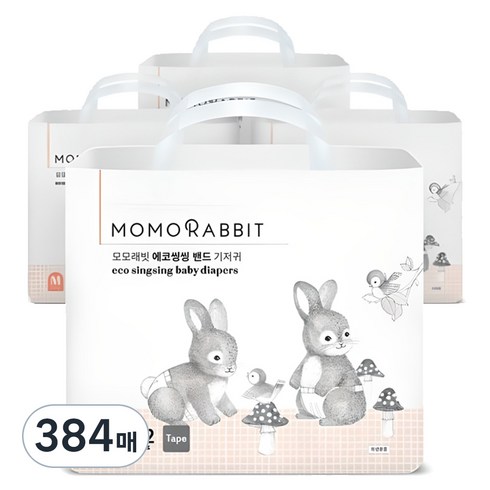 모모래빗 에코씽씽 밴드형 기저귀 아동공용, 중형(M), 384매