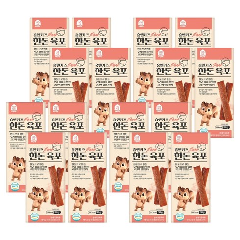 홈앤키즈 육포, 한돈육포, 30g, 16개