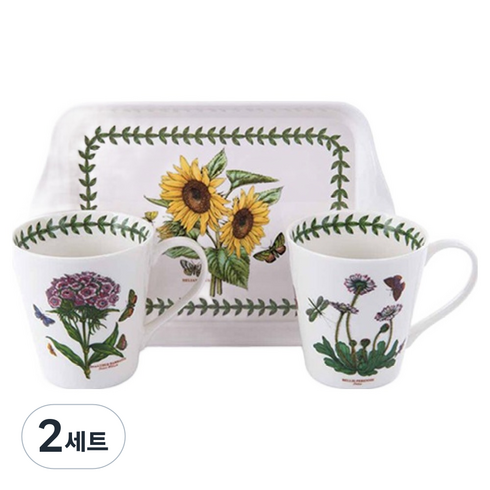 포트메리온 보타닉가든 머그 + 트레이 세트, 2세트, 머그 2p + 트레이, C