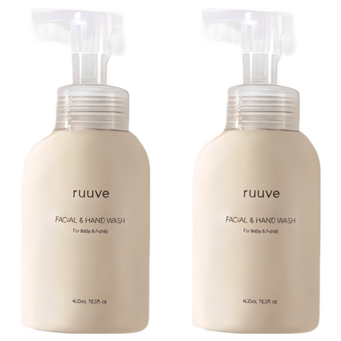 ruuve 유아용 페이셜 핸드 워시, 무향, 400ml, 2개