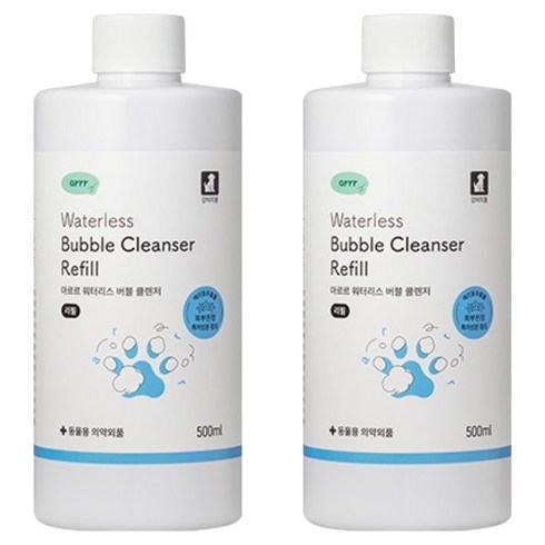 동원아르르 반려동물 워터리스 버블 클렌져 리필, 500ml, 2개