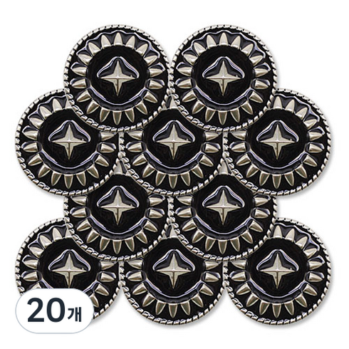 썬키스트 단추 11.5mm, 블랙니켈, 20개