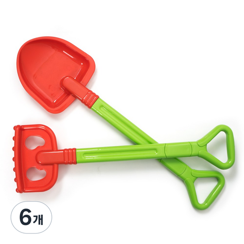 비앤씨 모래놀이 Big 삽 갈퀴 세트, 혼합색상, 310g, 6개