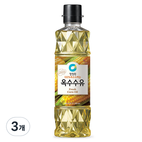 청정원 옥수수유, 900ml, 3개
