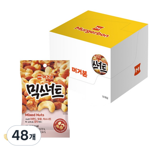머거본 믹스너트 하루견과 믹스넛, 40g, 48개