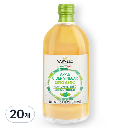 발베로 유기농 애플 사이다 비네거, 500ml, 20개