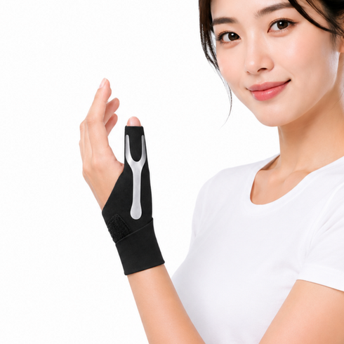오브닉 엄지 손가락 손목 보호대 왼손용, 검정색, 1개