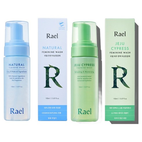 라엘 제주 편백 여성청결제 + 천연 여성청결제 세트, 1세트, 150ml