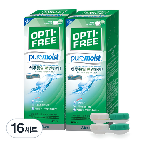 옵티프리 퓨어모이스트 렌즈세정액, 420ml, 16세트