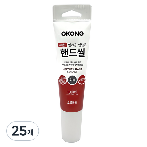오공 내열용 핸드씰 회색 100ml, 25개