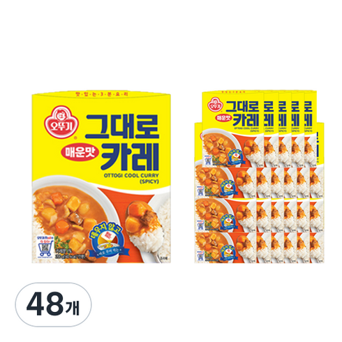 오뚜기 그대로카레 매운맛, 200g, 48개