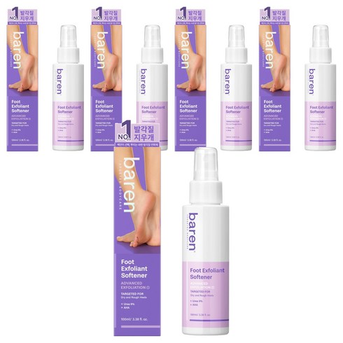 바렌 발 각질지우개 풋 소프트너, 1개입, 5개, 100ml