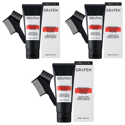 그라펜 오리지널 남자다운펌 파마약 100ml + 붓빗 + 펌지 + 고정용 집게 2개, 3개