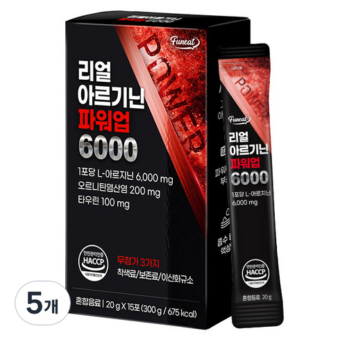 퍼니트 리얼 아르기닌 파워업 6000 15포, 300g, 5개