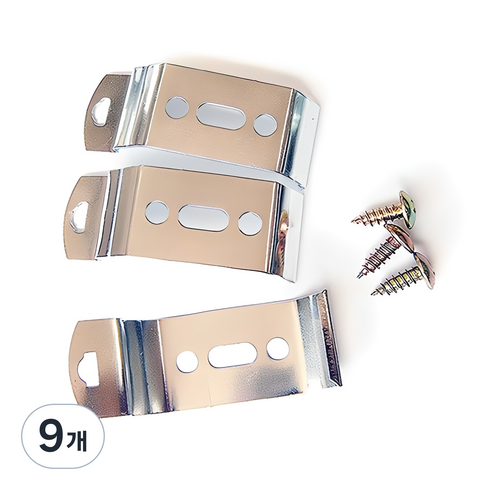 끌래망스 롤스크린 스넵 브라켓 4.5 x 2 cm, 메탈실버, 9개