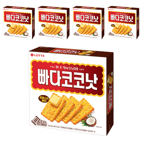 롯데웰푸드 빠다코코낫, 300g, 5개