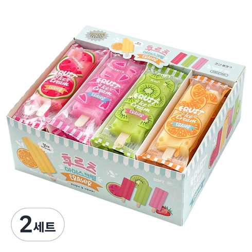 조선문방구 후르츠 아이스크림 지우개 4종 x 5p 세트, 혼합색상, 2세트