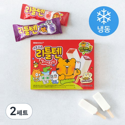 해태아이스 리틀텐 딸기 5개입 + 포도 5개입 (냉동), 40ml, 10개입, 2세트