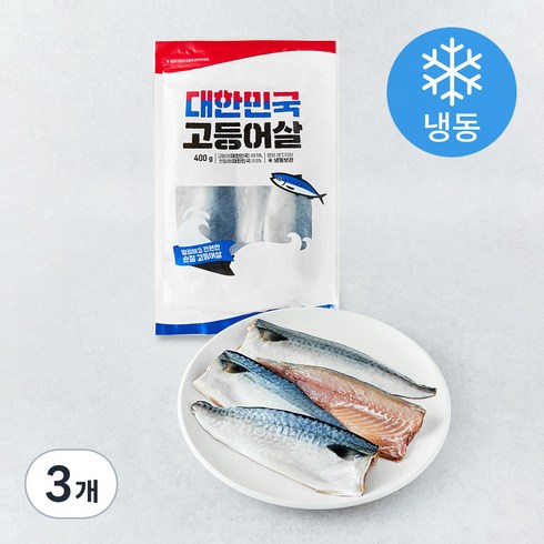 깔끔하고 간편한 손질 고등어살 (냉동), 3개, 400g