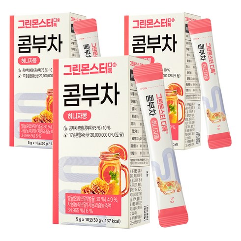 그린몬스터 디톡 허니자몽 콤부차, 5g, 10개입, 3개