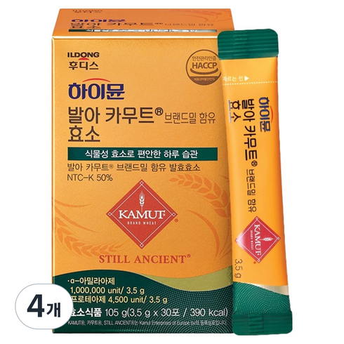 하이뮨 일동후디스 발아 카무트 효소 30p, 4개, 105g