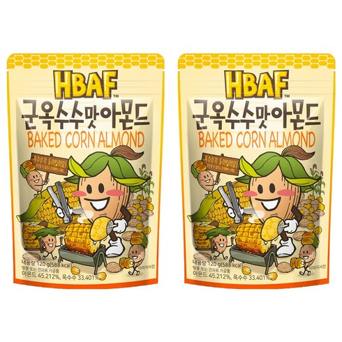 바프 군옥수수맛 아몬드, 120g, 2개