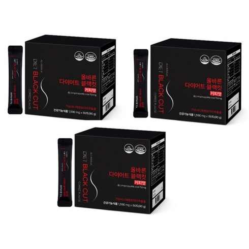 올바른건강식품 다이어트 블랙컷 커피맛 60p, 90g, 3개
