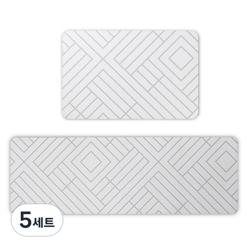 마더스홈 발매트 욕실+주방 세트, 스트리프트, 5세트