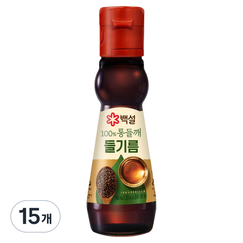 백설 100% 통들깨 들기름, 160ml, 15개