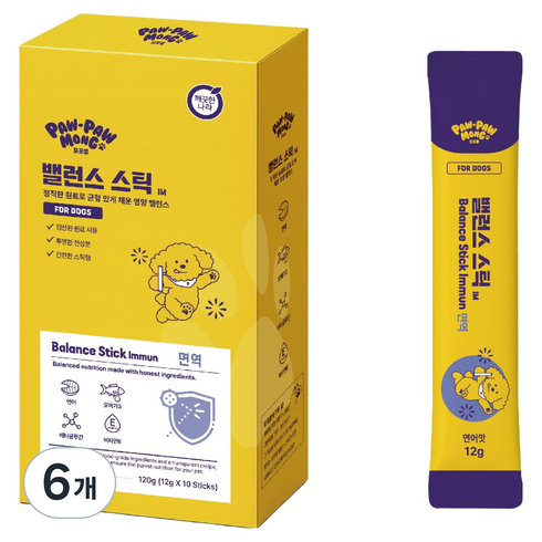 포포몽 반려동물 깨끗한나라 밸런스 스틱 IM 10p, 120g, 6개, 연어