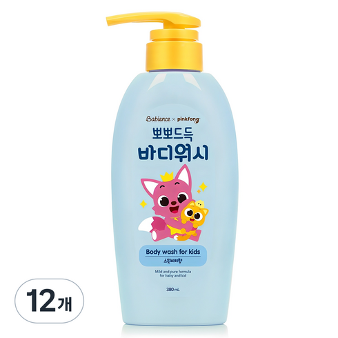 베비언스 핑크퐁 뽀뽀드득 바디워시 스윗피치향, 380ml, 12개