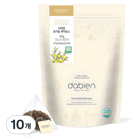 다비앙 유기농 루이보스 티백, 1.5g, 20개입, 10개