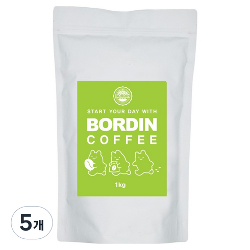 보르딘 싱글오리진 콜롬비아 슈프리모 커피 원두, 1kg, 5개, 홀빈(분쇄안함)